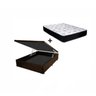 Cama Box Baú Casal Conforto Sintético Marrom + Colchão Casal Conforto Espuma D33 14x138x188 - 1