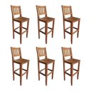 Ver imagem 1 de Kit com 6 Banquetas Madeira Maciça Mineira para Area Externa Malbec - Cor: Marrom