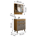 Ver imagem 3 de ​conjunto Banheiro Veneza 70cm Armário Completo Gabinete Cuba Espelheira