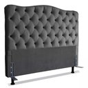 Ver imagem 1 de Cabeceira Cama Queen Size Box Casal Estofada 1,6 m Realeza:Corino Cinza Escuro