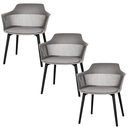Ver imagem 1 de Kit 3 Cadeiras Marcela Montreal em Polipropileno com Assento Estofado - Design Moderno com Conforto