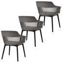 Ver imagem 2 de Kit 3 Cadeiras Marcela Montreal em Polipropileno com Assento Estofado - Design Moderno com Conforto