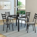 Ver imagem 1 de Conjunto Mesa 107x73cm Malva com 4 Cadeiras New Preto/Grafiato