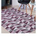 Ver imagem 2 de Tapete Sala 3,00m x 2.00m Jacquard Tecido Antiderrapante:Ladrilho Bordo