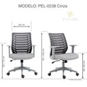 Ver imagem 2 de Cadeira de Escritório Diretor Pelegrin Pel-0238 Cinza
