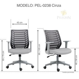 Cadeira de Escritório Diretor Pelegrin Pel-0238 Cinza - 2