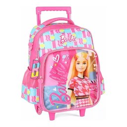 Mochila Escolar Infantil com Rodinhas Barbie Ic41442bb Pink - Maxlog - 1