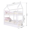 Ver imagem 3 de Treliche Casinha Solteiro Slim Rb com Grade de Proteção Madeira Maciça Branco Housin