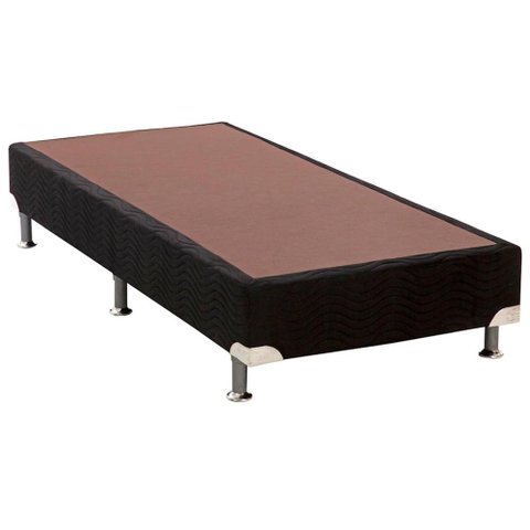 Base de Cama Box Camurca Preto Solteiro 88 Cm (larg) Alto - 42898