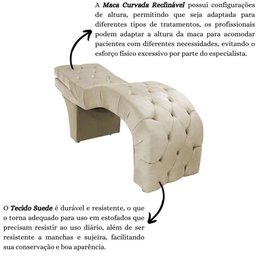 Maca Estofada Reclinável Sobrancelhas Cílios Suede Beatriz Cor:bege - 5