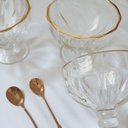 Ver imagem 1 de Taça para Sobremesa de Vidro com Borda Dourada