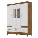 Ver imagem 1 de Guarda Roupa 6 Portas com Espelho MS912 Naturale Branco 912026 Moval