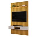Ver imagem 1 de Painel Trento para TV com Bancada 143 Ripado Cedro com LED- DJ Móveis