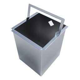 Lixeira Quadrada 5 Litros com Tampa Inox Lixeira de Embutir Cozinha Moderna Technox - 6