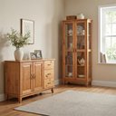 Ver imagem 1 de Kit Cristaleira e Balcão Rústico em Madeira Maciça