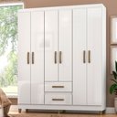 Ver imagem 1 de Guarda-roupa Solteiro Essenza 6 Portas 2 Gavetas Branco - Pnr Móveis