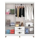 Ver imagem 3 de Guarda-roupa Solteiro Essenza 6 Portas 2 Gavetas Branco - Pnr Móveis