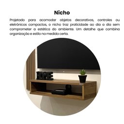 Painel Ripado para TV até 40 Polegadas 120CMX80CM Nicho Cine Marrom - 11 Painel Ripado para TV até 40 Polegadas 120CMX80CM Nicho Cine Marrom - 11