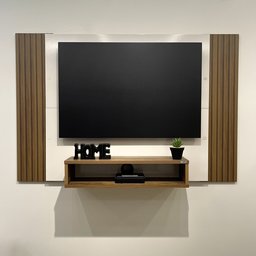 Painel Ripado para TV até 40 Polegadas 120CMX80CM Nicho Cine Marrom - 15