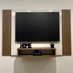 Painel Ripado para TV até 40 Polegadas 120CMX80CM Nicho Cine Marrom - 14