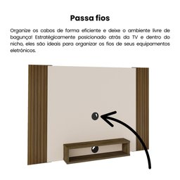 Painel Ripado para TV até 40 Polegadas 120CMX80CM Nicho Cine Marrom - 10 Painel Ripado para TV até 40 Polegadas 120CMX80CM Nicho Cine Marrom - 10