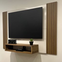Painel Ripado para TV até 40 Polegadas 120CMX80CM Nicho Cine Marrom - 13
