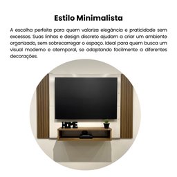 Painel Ripado para TV até 40 Polegadas 80cmx120cm com Nicho Cine - 8 Painel Ripado para TV até 40 Polegadas 80cmx120cm com Nicho Cine - 8