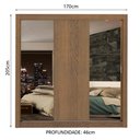 Ver imagem 4 de Guarda-roupa Casal Madesa Lyon Plus 3 Portas de Correr com Espelhos 4 Gavetas
