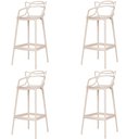 Ver imagem 1 de Kit 4 Banqueta Aviv Allegra Solna Fratini 109 cm (altura) Polipropileno Cor Fendi