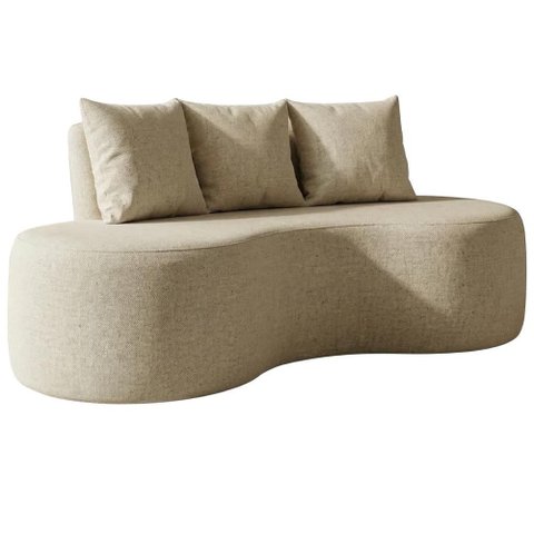 Sofa 2 Lugares Organico Ibiza 160 Cm Linho Cru Vazzano