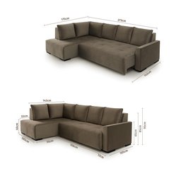 Sofá Andros Chaise e 3 Lugares 2,73m - 2