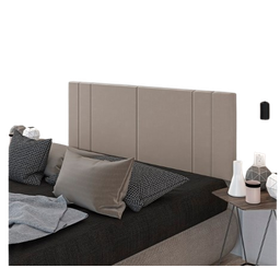 Cabeceira Suspensa Cama Box Casal Riscada Suede 140x55:bege - 1