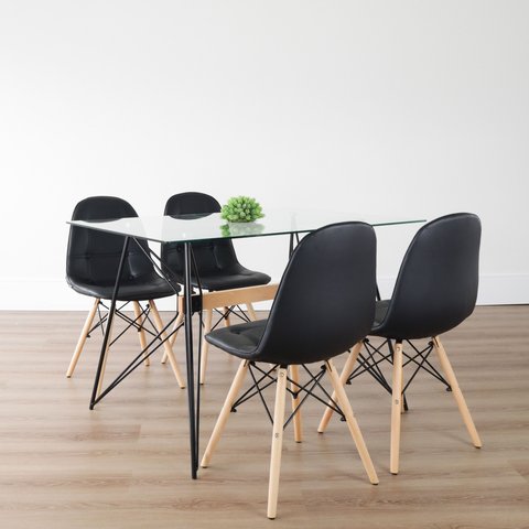 Kit 2 Cadeiras Botone Eiffel Preto