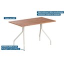 Ver imagem 7 de Conjunto: Mesa de Cozinha 1556 Aço 136cm + 6 Cadeiras 1700 Prata/Freijo - Prata/Corano Cacau -