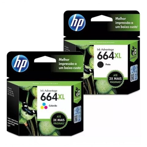 Cartucho de Tinta Hp 664xl Kit 664 Color F6v30ab F6v31ab | 1115 2136 3636 3836 3635 4676 | Original