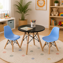 Ver imagem 2 de Kit Mesa Infantil Eames 60cm e 2 Cadeiras Polipropileno Eames La Mobilia: Espaço Kids Azul