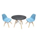 Ver imagem 1 de Kit Mesa Infantil Eames 60cm e 2 Cadeiras Polipropileno Eames La Mobilia: Espaço Kids Azul