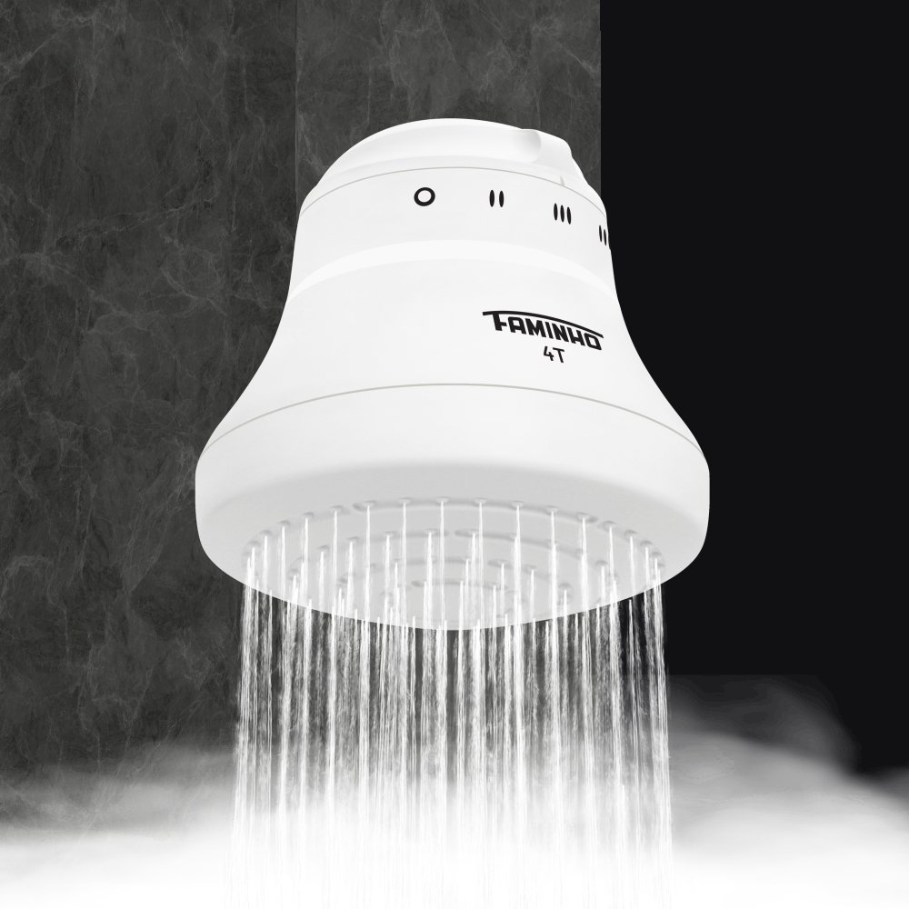 Chuveiro Ducha Elétrico Faminho Branco Quente Frio 4t Fame:220v 6800w - 5