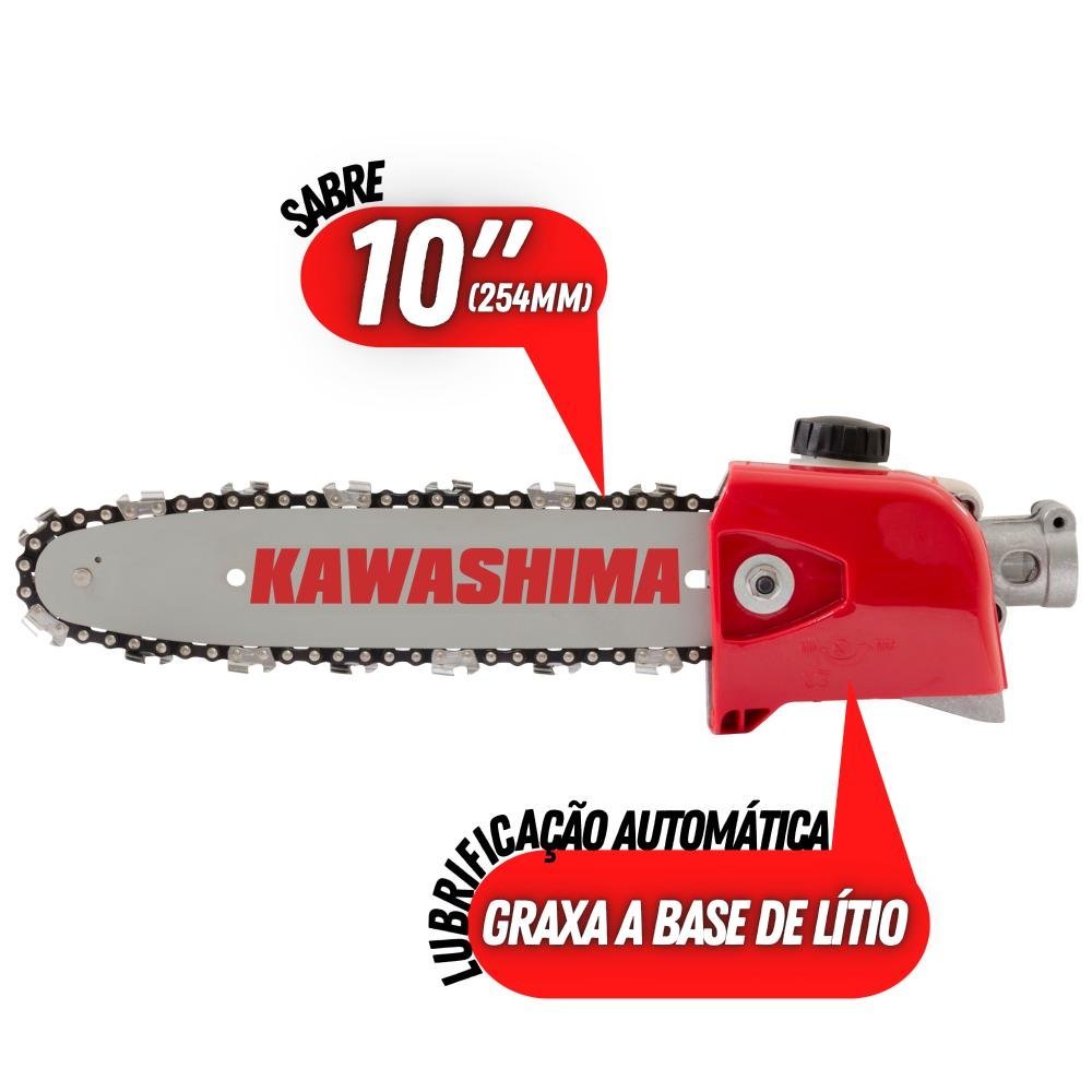 Acessório Podador Kawashima Kwap-10 Profissional com Corrente 3/8 Sabre 25cm Lubrificação Automá - 2