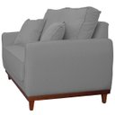 Ver mais imagens de Kit Sofa Sena 2 e 3 Lugares Base de Madeira para Sala Hotel Linho Cinza