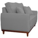 Ver imagem 7 de Kit Sofa Sena 2 e 3 Lugares Base de Madeira para Sala Hotel Linho Cinza
