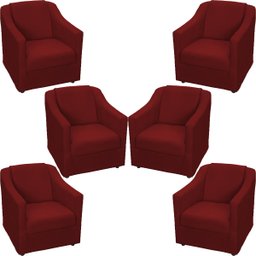Kit 6 Poltronas Decorativas Para Sala De Espera Recepção Escritório Consultório Suede - 1