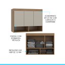 Ver imagem 2 de Armário Aéreo Guarda Roupa Modulado Selene 3 Portas 90x68 Cm Mdp Carvalho 6002 Menu