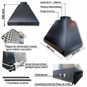 Ver imagem 6 de Kit Coifa 90x60 Gourmet Grill Flutuante Inox 1 Tubo Espetos