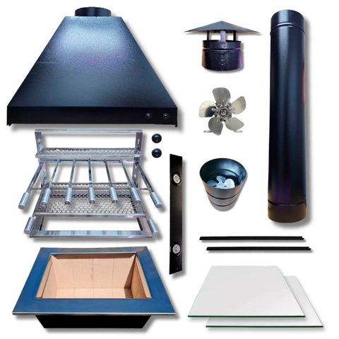 Kit Coifa 90x60 Gourmet Grill Flutuante Inox 1 Tubo Espetos