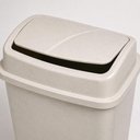 Ver imagem 3 de Lixeira Basculante Marmorizada 9 Litros Decorada Cesto Lixo Tampa Vai e Vem Retangular Compacta 9L C