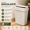 Ver imagem 2 de Lixeira Basculante Marmorizada 9 Litros Decorada Cesto Lixo Tampa Vai e Vem Retangular Compacta 9L C