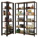 Ver imagem 2 de Armário Estante Multiuso Organizador Despensa de Canto 15 Prateleiras 177cm Rustic/preto Madesa