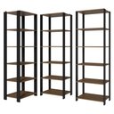 Ver imagem 5 de Armário Estante Multiuso Organizador Despensa de Canto 15 Prateleiras 177cm Rustic/preto Madesa