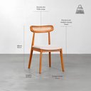 Ver mais imagens de Conjunto Mesa de Jantar Thai Redonda Vidro Incolor - 1,10m + 2 Cadeiras Dalí Palha Larga - Cognac Ab